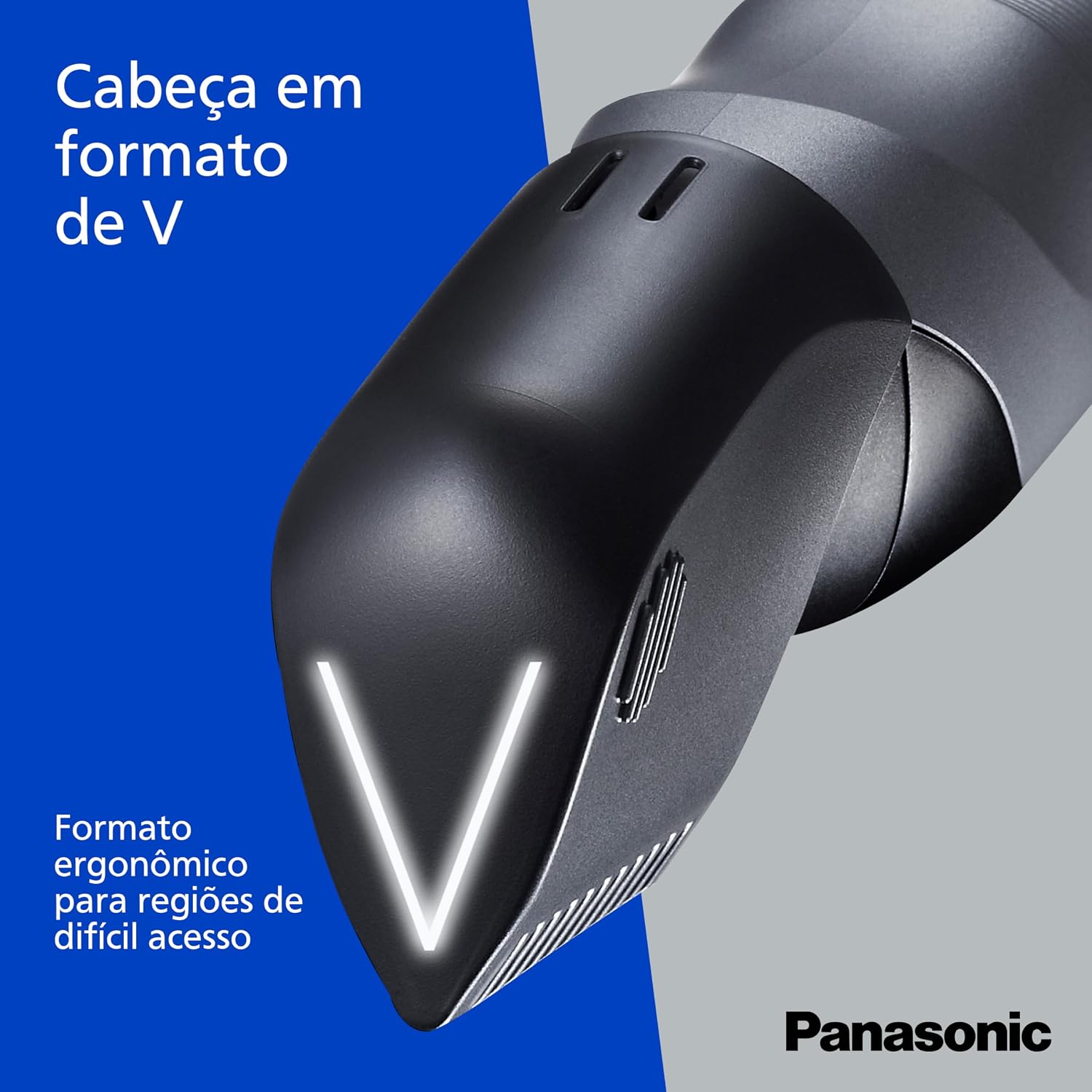 Aparador de pelos corporais para homens Panasonic V-Razor, aparador elétrico de uso seco/molhado, sem fio, com 2 acessórios, barbear multidirecional em áreas sensíveis - ER-GK80-S (Preto)
