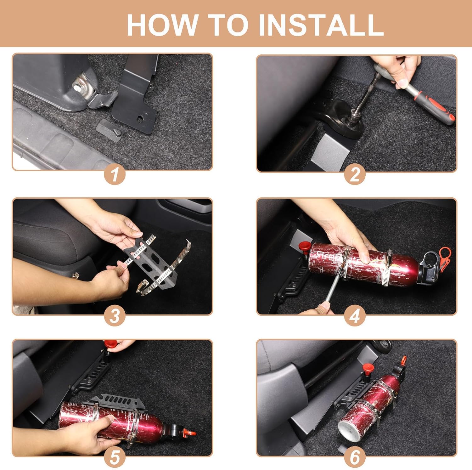 Car Passenger Under Seat Fire Extinguisher Holder Mount Bracket Compatible with Nisan Frontier 2022-2024,Aluminum Alloy Quick Release Roll Bar Fire Extinguisher Mount Bracket Accessories