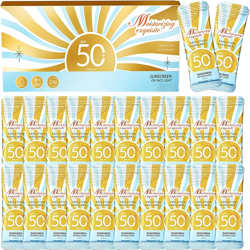 30 PCS Mini Sunscreen Bulk, SPF 50 Travel Size Sunscreen for Face and Body, Mini Travel Sunscreen Lotion, Vacation Essentials,Outdoor Sports & Party Favors, Lightweight and Non-Greasy