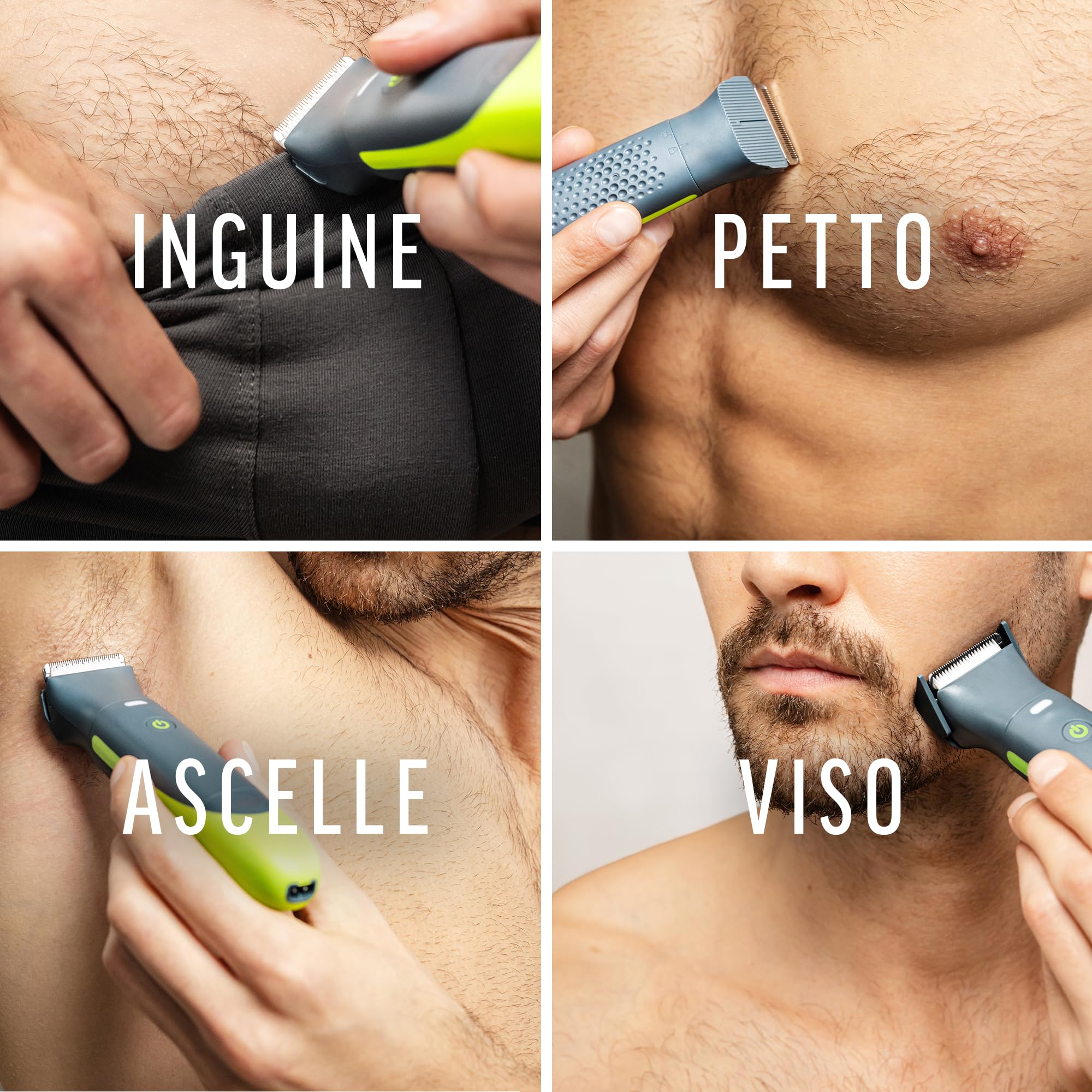 Veet Men Intimate Trimmer TOTAL PROTM, Rasoio elettrico uomo corpo e parti intime, 1 testina per zona intima e corpo e 2 pettini guida, Rifinitura precisa, Cordless + Crema 200 ml Pelli Sensibili