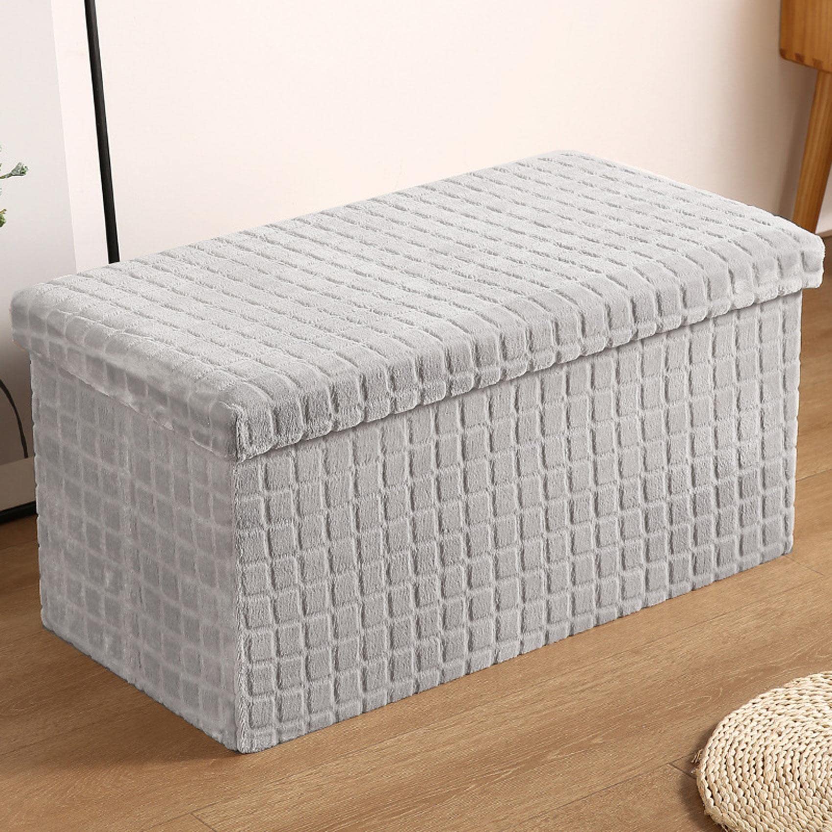 Banc tabouret repose-pieds avec espace de rangement supplémentaire et assise douce