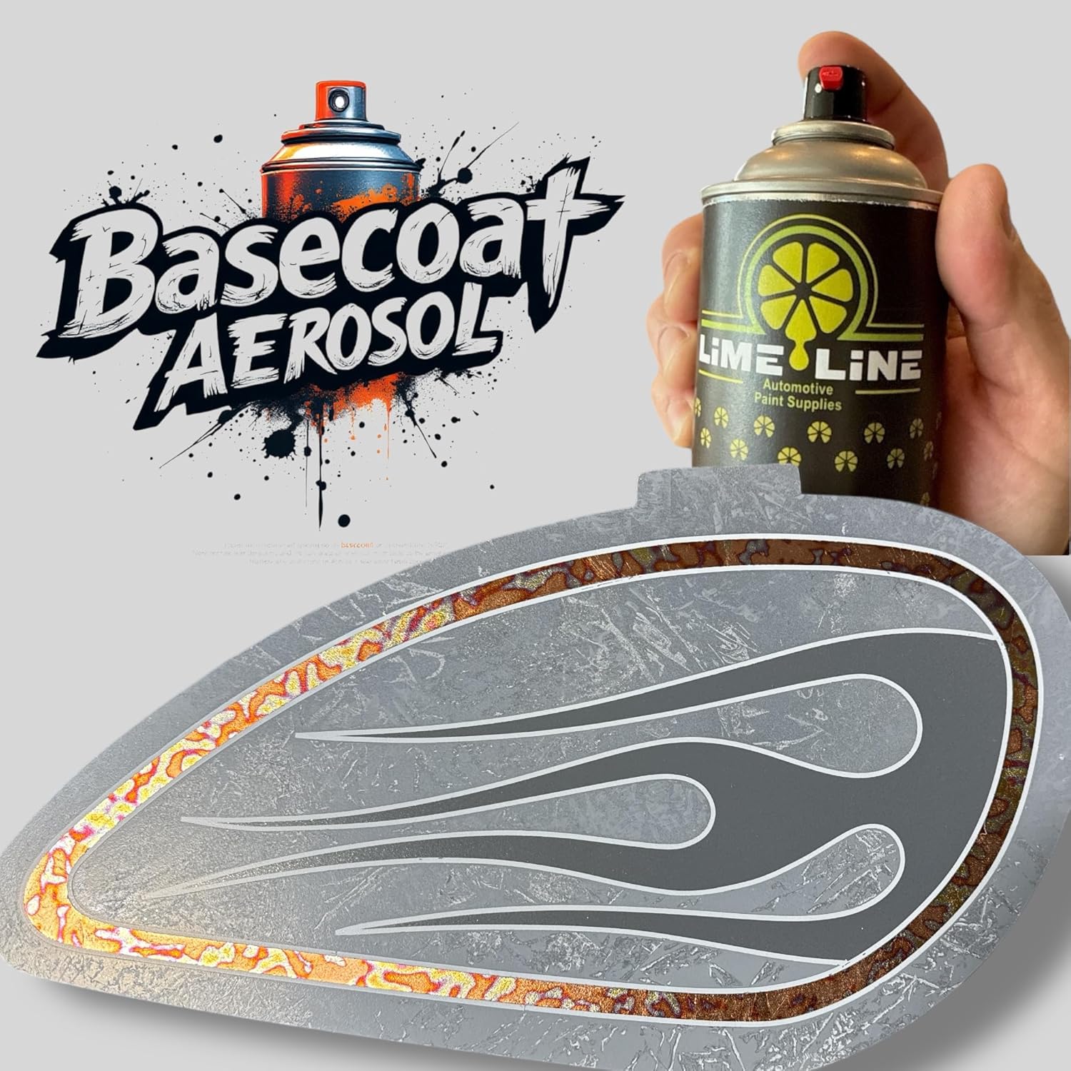LiME LiNE Premium Automotive Basecoat Aerosol Spray Paint - Fast Drying - Custom Paint, Must Be Clearcoated (Black Basecoat)