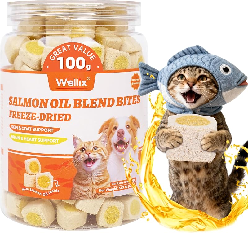 Petisco liofilizado para gatos e cães com frango e óleo de salmão Wellix – 100 g