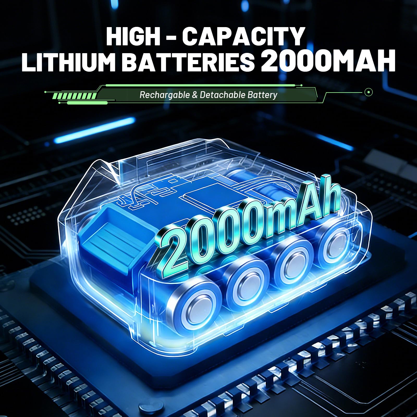Heckenschere 21 V, 2 in 1, kabellos, mit Hecken- und Rasenklinge, elektrische Heckenschere mit 2 Batterien à 2000 mAh, batteriebetriebene Heckenschere mit digitaler Ladeanzeige, für Sträucher, Garten