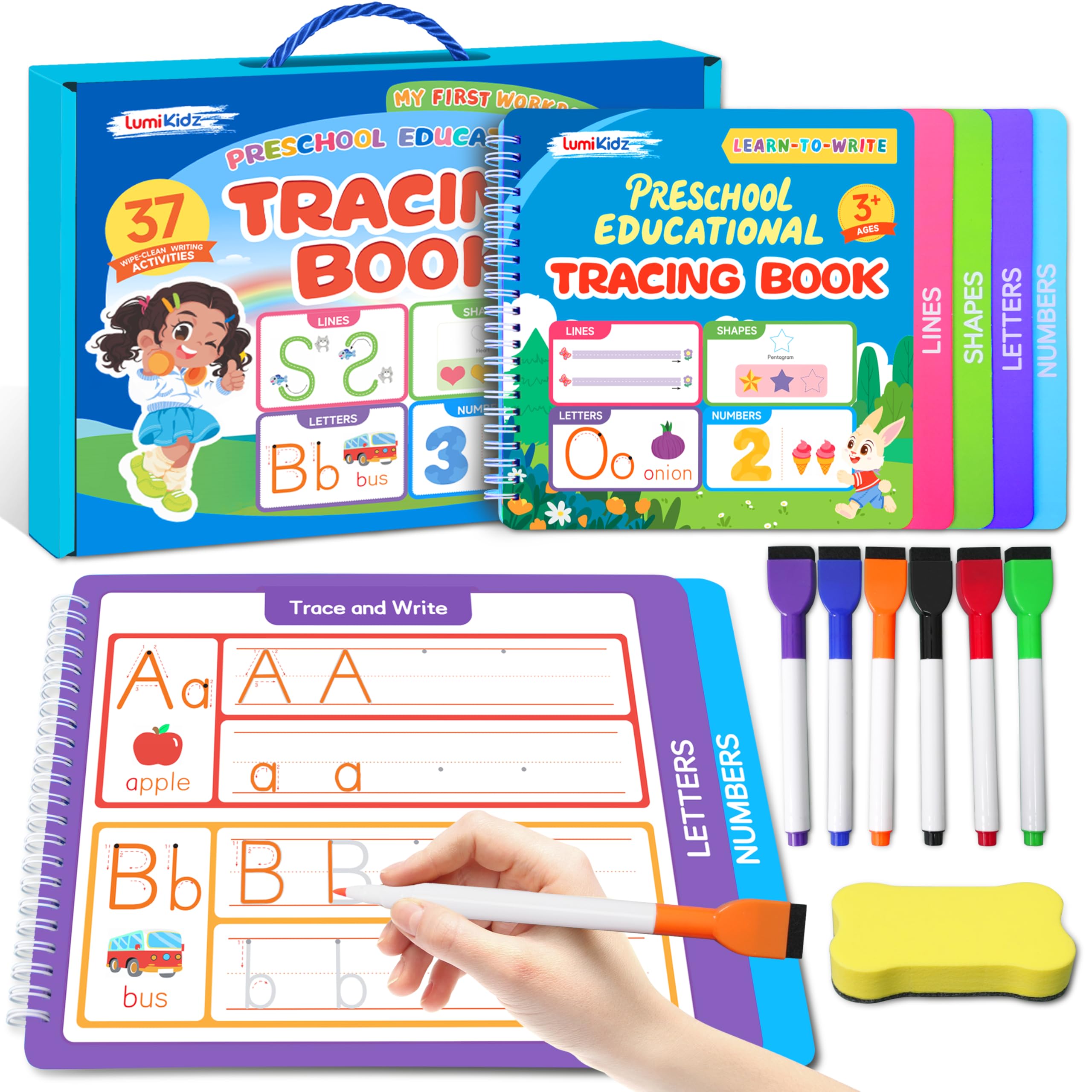 Zajęcia edukacyjne dla dzieci w wieku 3-5 lat, książka Montessori, zeszyt z numerami liter ABC, autyzm, prezent edukacyjny dla chłopców i dziewcząt