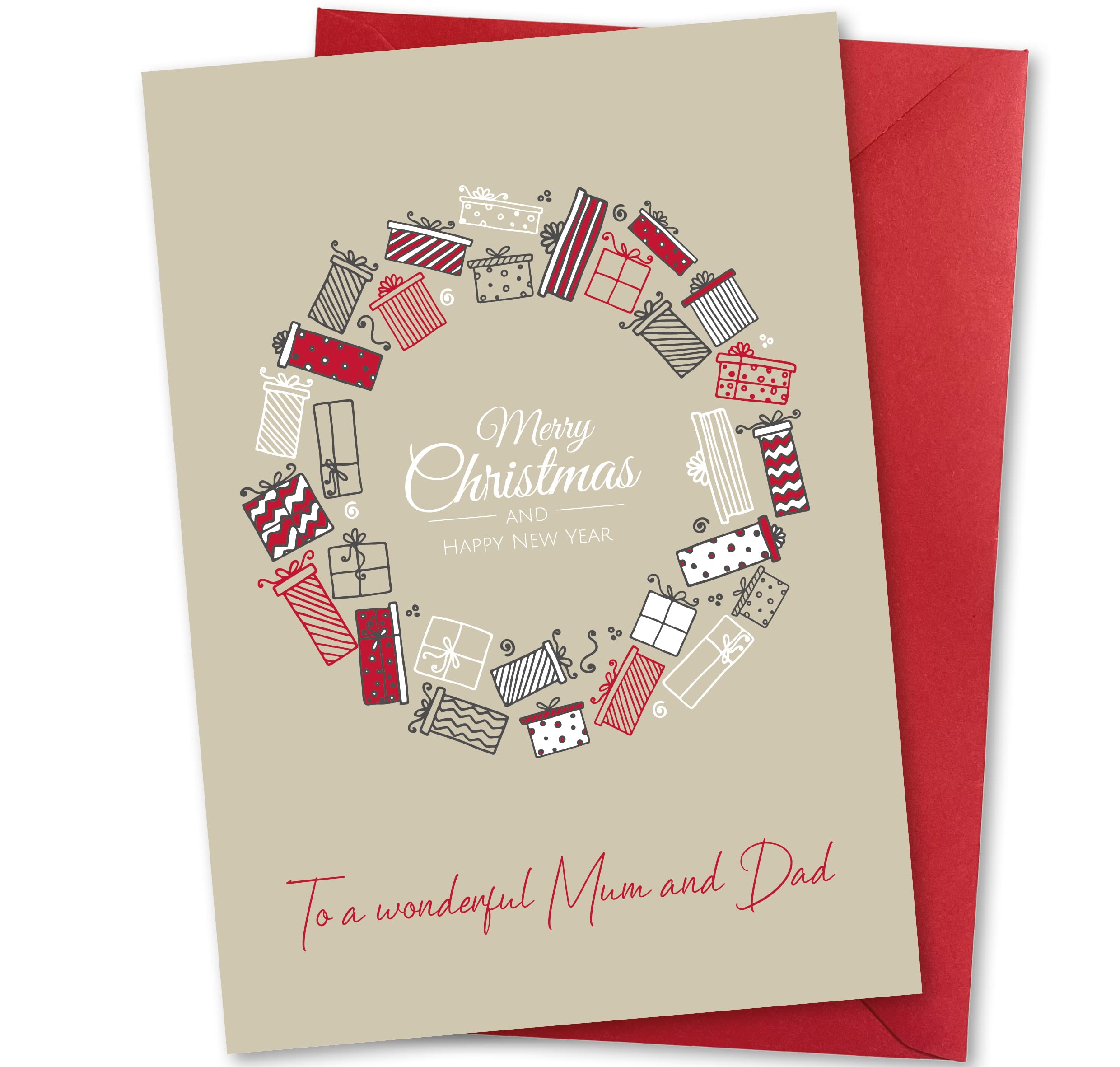 Loving MERRY CHRISTMAS Card FOR MOM & DAD, Snowmen Tree By Bella - View #5