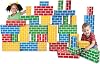 Teacher Heavy-Duty Cardboard Building Blocks – 40-Piece Set, Supports 150 lbs – Easy-to-Clean, Sturdy, Colorful – Large, Medium & Small Sizes