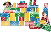 Teacher Created Resources 40-Piece Heavy-Duty Cardboard Building Blocks Set - Supports 150 lbs, Easy-Clean, Colorful Large Medium Small Sizes for Kids 2+