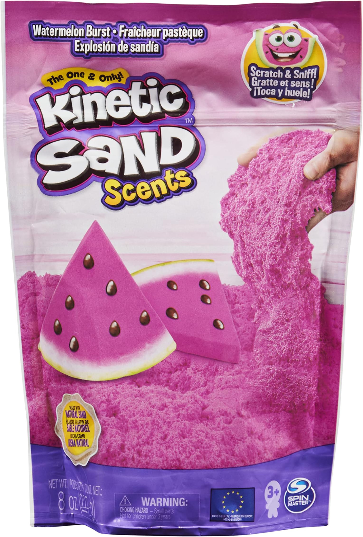 Kinetic Sand Scents, 8oz Pink Watermelon Burst Scented, for Kids Aged 3 and up