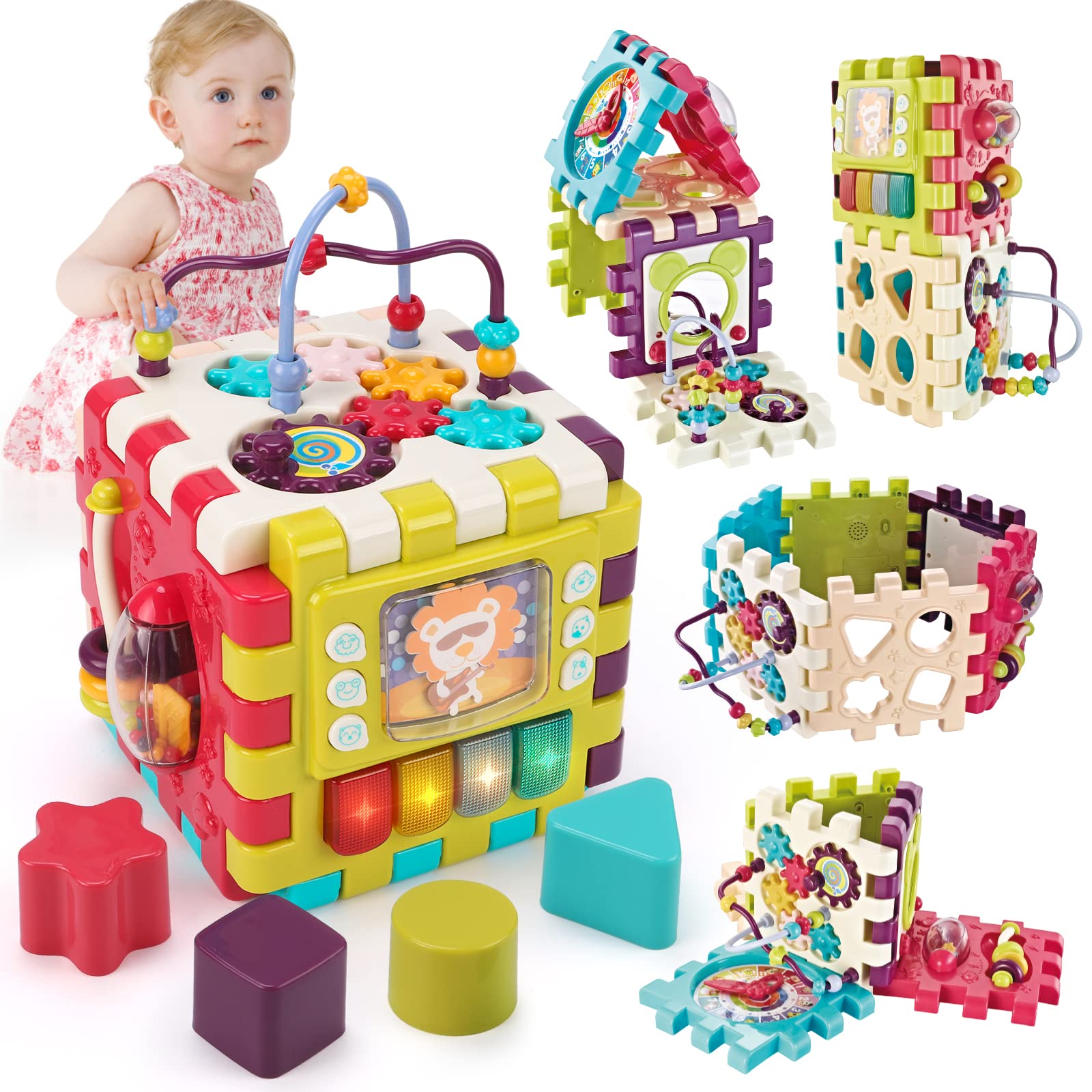 Amazon.co.jp: 多機能 はめこみ・形合わせ ボックス 積み木 赤ちゃん