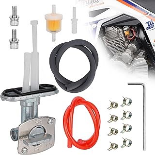 Fuel Valve Petcock Fuel Tank Switch & Fuel Line & Fuel Filter & Clips for XR50 XR50R CRF50 CRF50F 50cc 110cc 125cc 150cc 200cc 250cc Pit Dirt Bike ATV