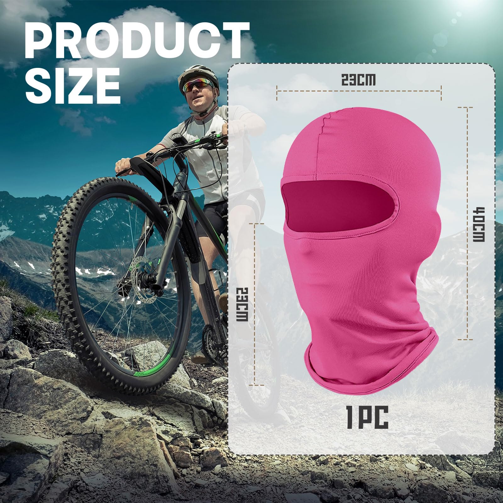 Kotkiddy® Cagoule - Masque de ski - Coupe-vent - Protection solaire - Protection UV - Pour femme - Rose - L, rose, L