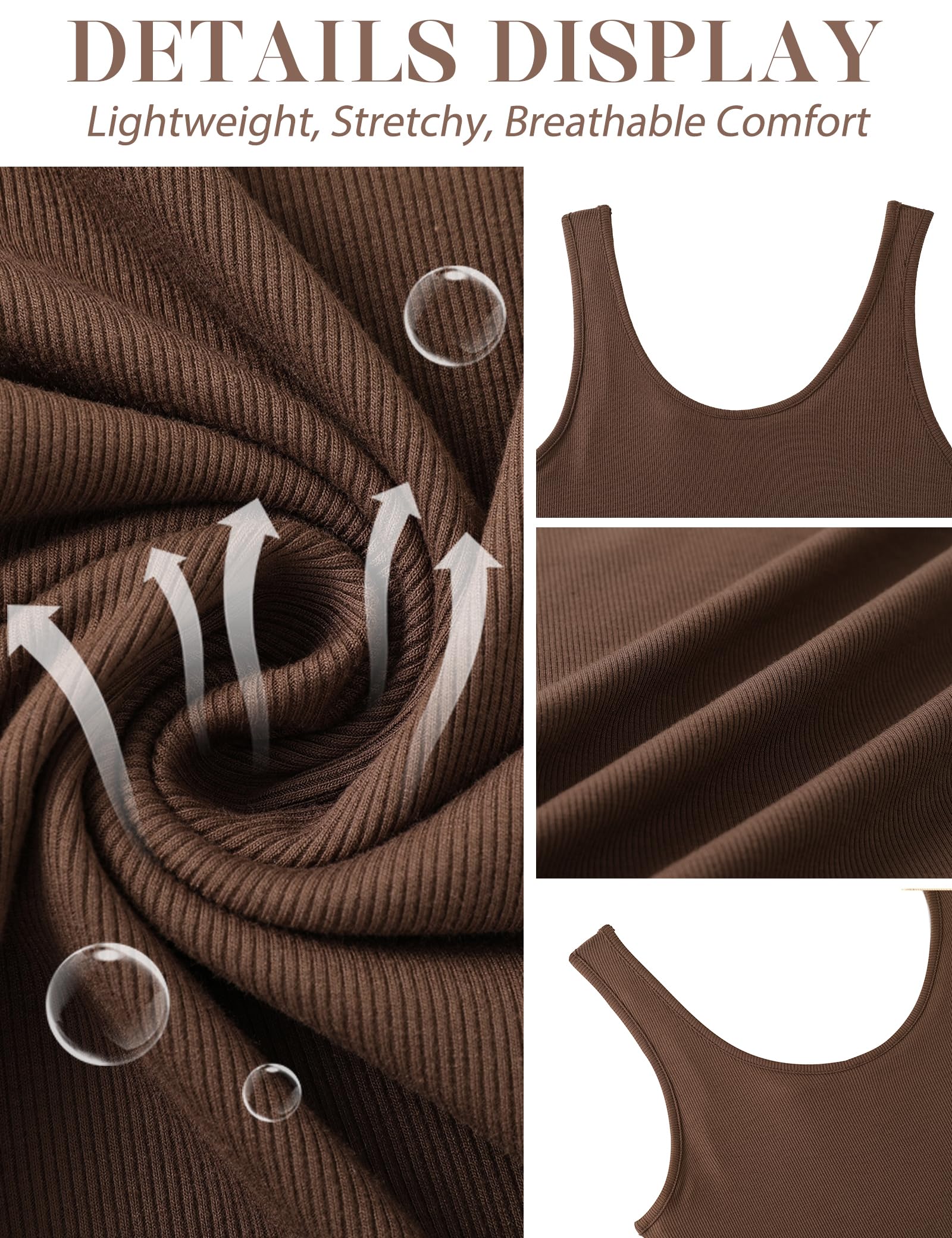 Aottori Canotta Estiva Donna Canottiera Senza Maniche Elegante Tank Top con Collo Rotondo Cotone Camisole Basic Slim Fit Sottogiacca a Maglia Casual Sexy