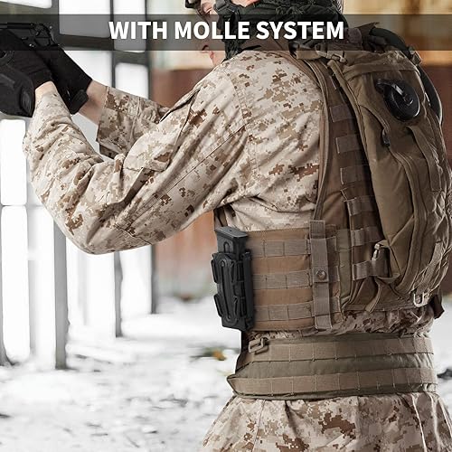 Miniatura 8 de Huntvp Mag Pouch - Bolsa para cargador de pistola de 0.354 in, carcasa suave, ajustable, universal, con MOLLE y clips para cinturón (negro)