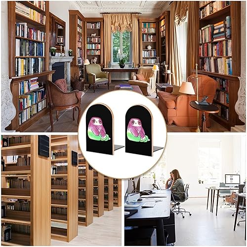 Miniatura 5 de Perezoso de sandía con extremos de libro para estantes, soporte de libros de madera para biblioteca, escuela, oficina, hogar, estudio, decoración