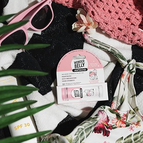 Miniatura 7 de Wonderbelly Antiácido, alivio eficaz de la acidez estomacal y la indigestión ácida instantánea, tabletas masticables extra fuertes de tamaño viaje,
