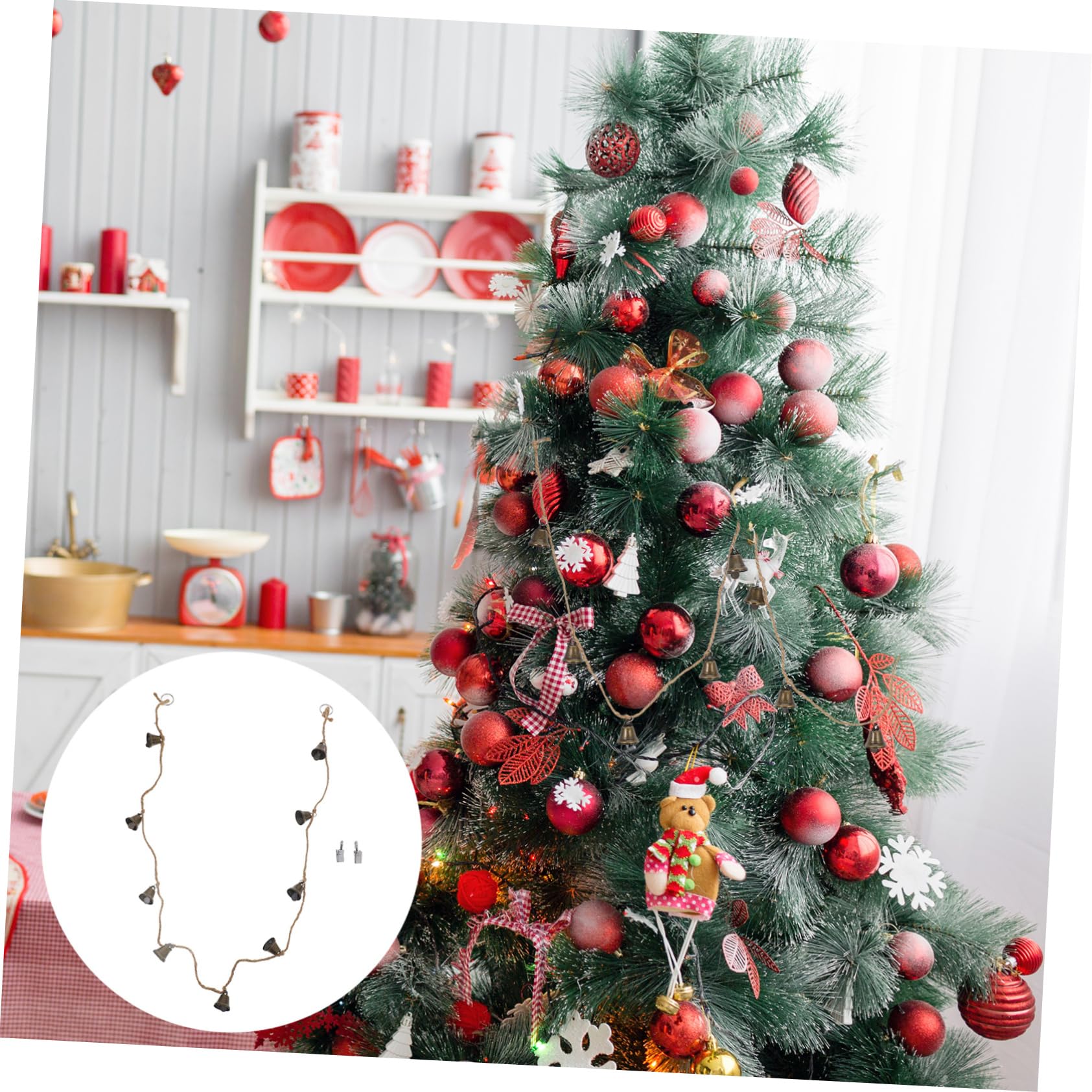 TOPBATHY 4 Piezas Cadena De Campanas Guirnalda Campana De Campanas De Viento Campana De Boda De Navidad Decoración De Reloj De Pared Decoración Navideña Retro Metal