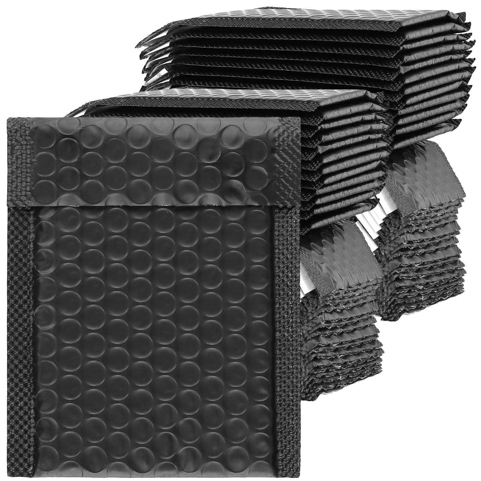 TAICHEUT 100pcs Padded Envelopes A6, 4x7 Inch Bubble Mailers, Black Self Seal Poly Bags for Mailing, Shipping, Packaging, Gifting