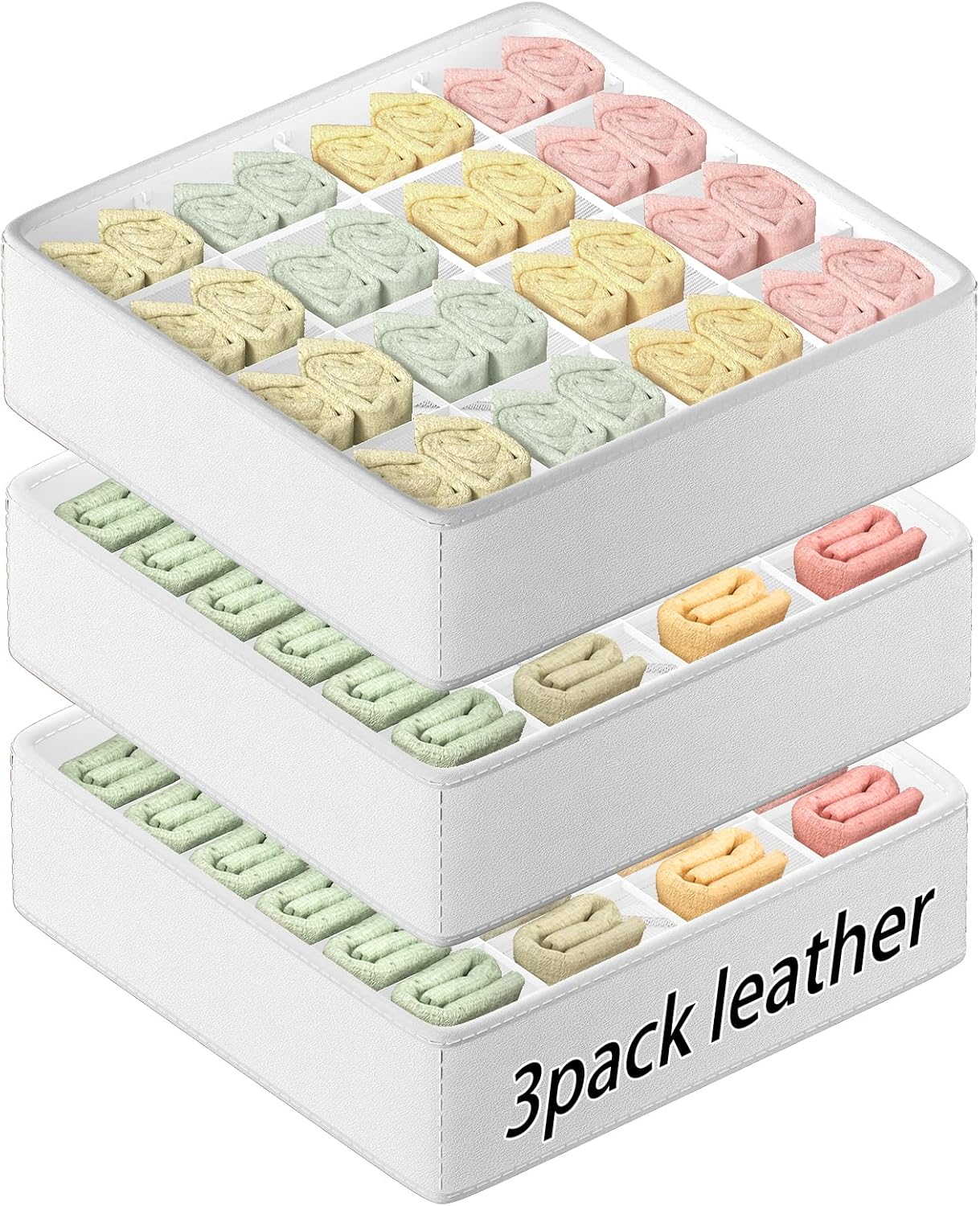 Classical Leather Sock Underwear Organizer for Panties Ties Accessories