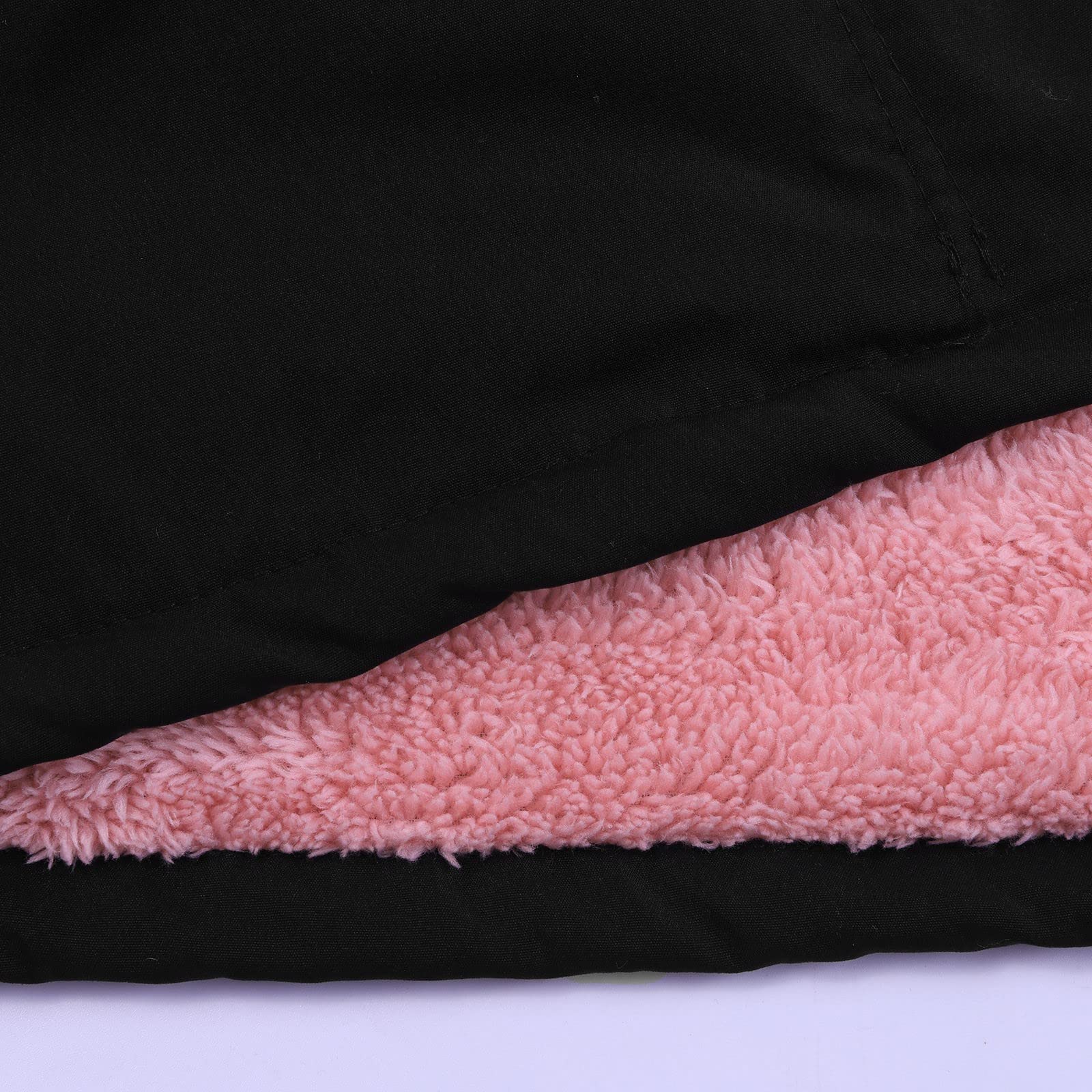 Manteau d'hiver pour femme - Doublé - Chaud - Parka - Avec capuche - Veste fonctionnelle - Poches latérales - Fermeture éclair - Manteau en laine d'agneau - Coupe droite - Veste d'hiver - Manteau à