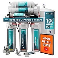 Vista 8 de NU Aqua Sistema de filtro de agua de ósmosis inversa UV de 6 etapas para debajo del fregadero - Bomba de refuerzo - Filtración RO de 100 GPD