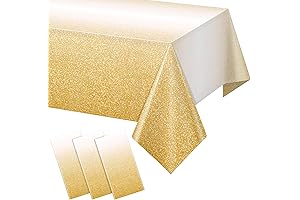 3 Pack Ombre Gold Plastic Tablecloth for Parties