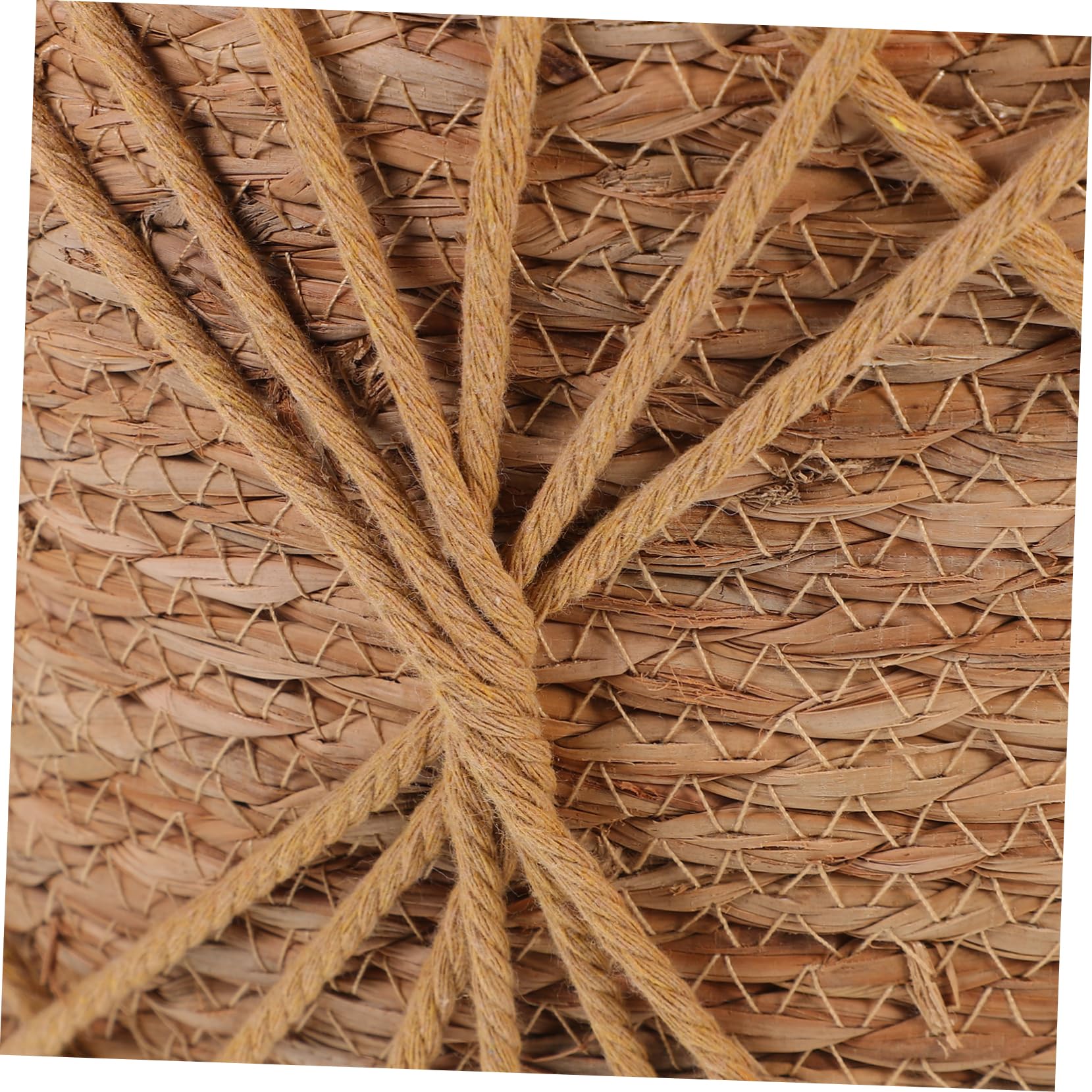 Happyyami Panier à Fleurs Tissé Main en Paille, Jardinière Ronde Multi-Usage pour Plantes D'intérieur, Salon et Chambre, Décoratif et Pratique