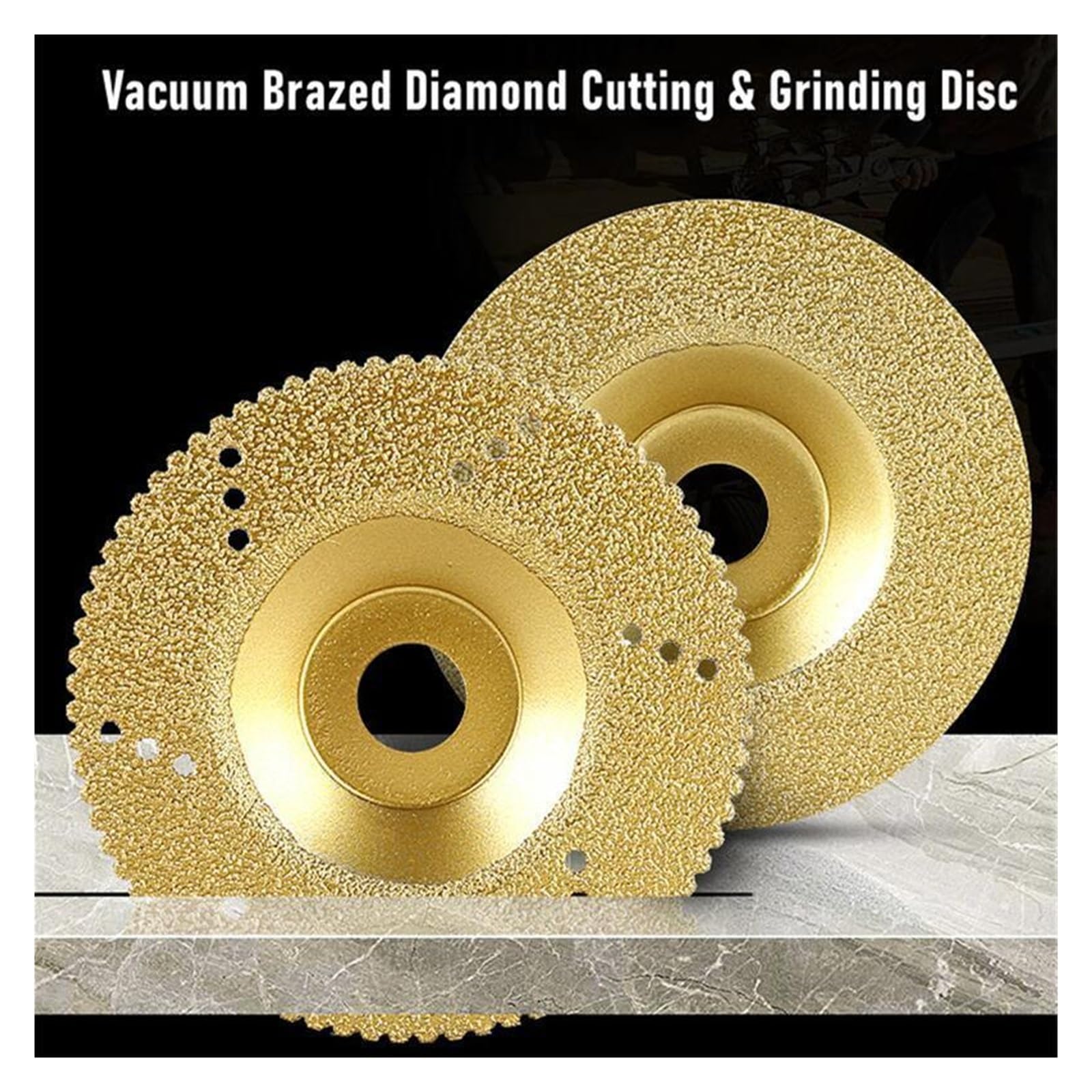 Disco de corte de diamante de 4 pulgadas y 100 mm, muela de amolar soldada al vacío, compatible con acero de mármol de 16 mm(Silverclosed,3 PCS)