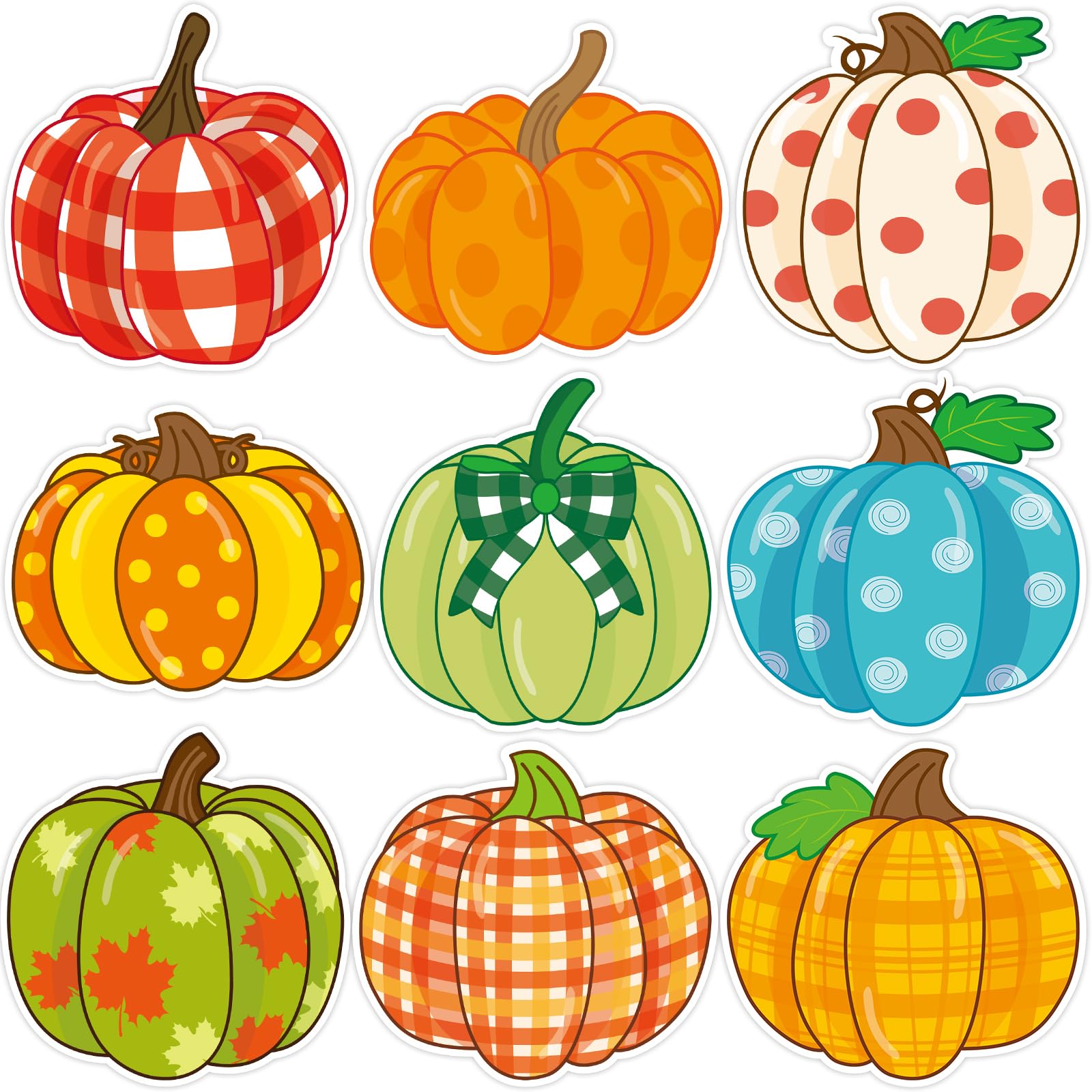 60pcs Pumpkin Cutouts for Fall Classroom Decoration Halloween Bulletin Board Decor Autumn Thanksgiving Chalkboard Wall School Decor
