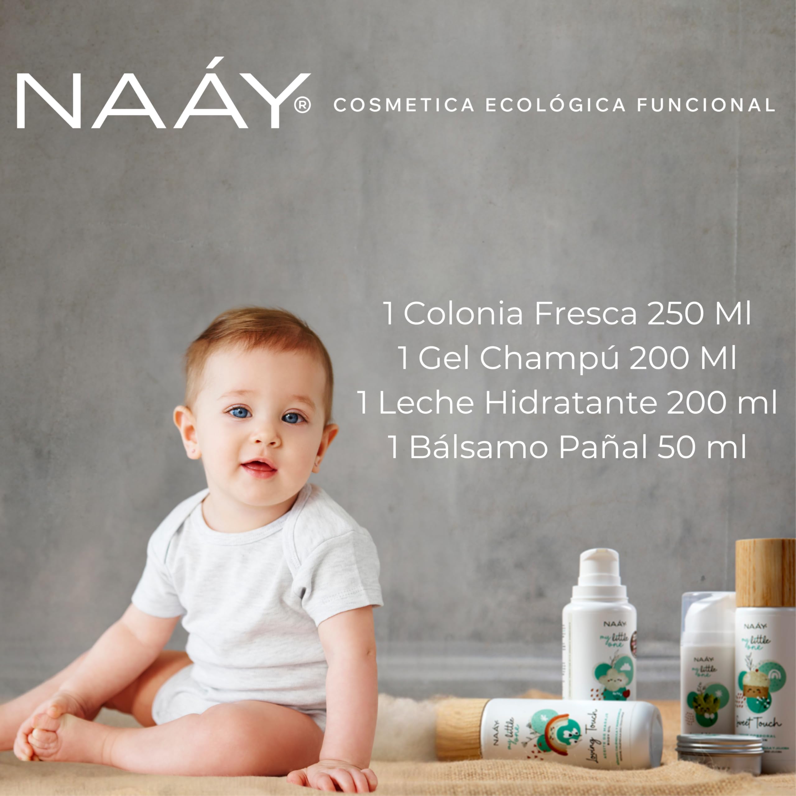 Naáy - Tarta de Pañales Personalizada con Pañales Talla 2, Set de Cosmética Eco, Dou Dou, Chupete y Toallas Bordadas con el Nombre del Bebé (Azul)