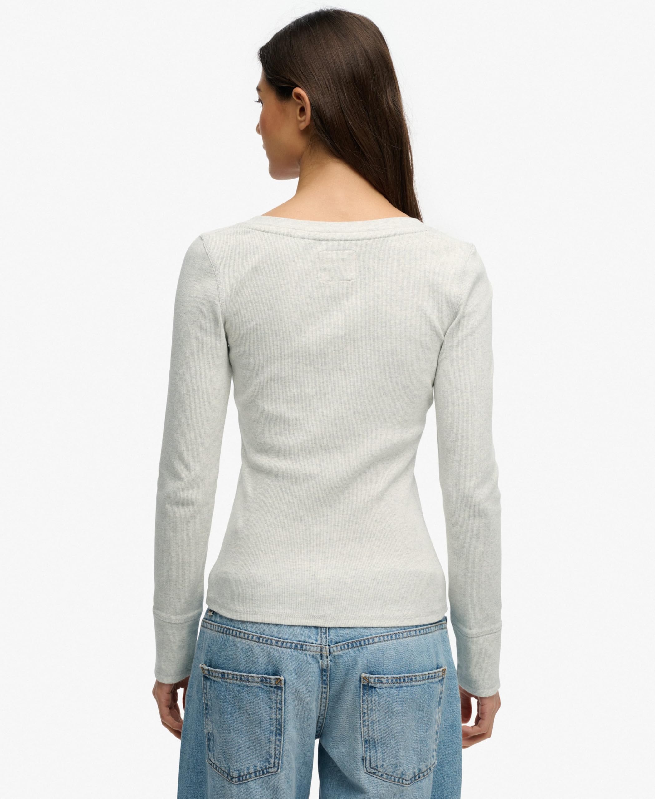 Superdry Damen Athletic Langarmshirt mit Knopfleiste