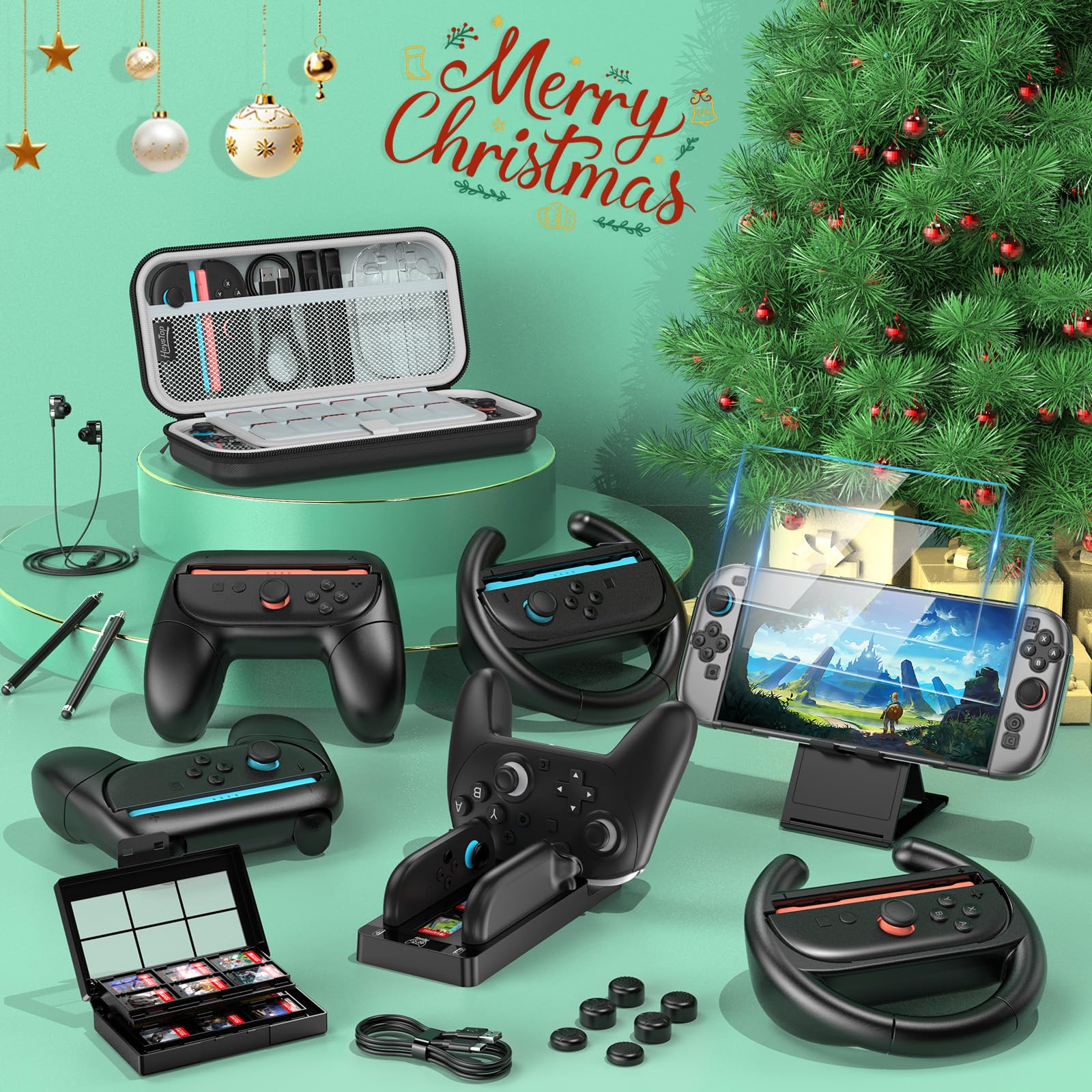 HEYSTOP Switch 2 Kits de Accesorios para Nintendo Switch 2,Funda para Nintendo Switch 2 Paquete Accesorios con Protector Pantalla Switch 2,Carcasa Switch 2,Case JoyCon,Cargador JoyCon,Funda Switch 2