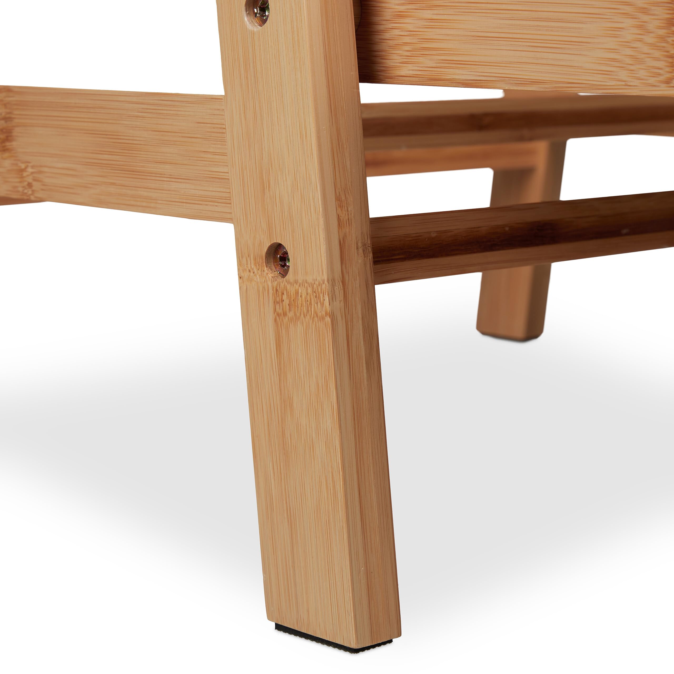 Relaxdays Taburete Plegable 2 Escalones 100 kg Bambú Natural 48 x 45 x 51 cm