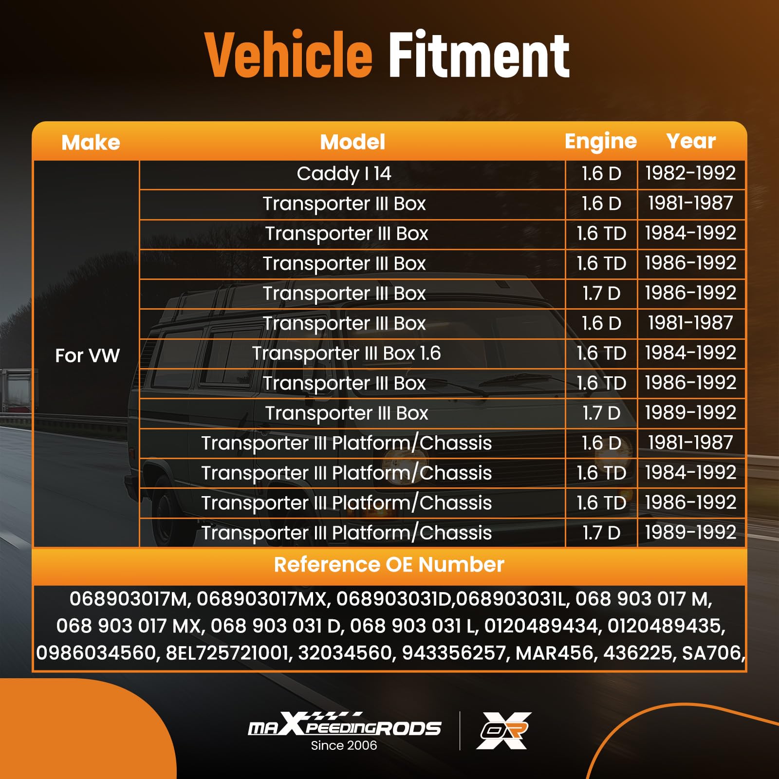 maXpeedingrods prądnica prądnica do Transporter T3 Caddy Mk.1 1.6 D TD 1.7 D