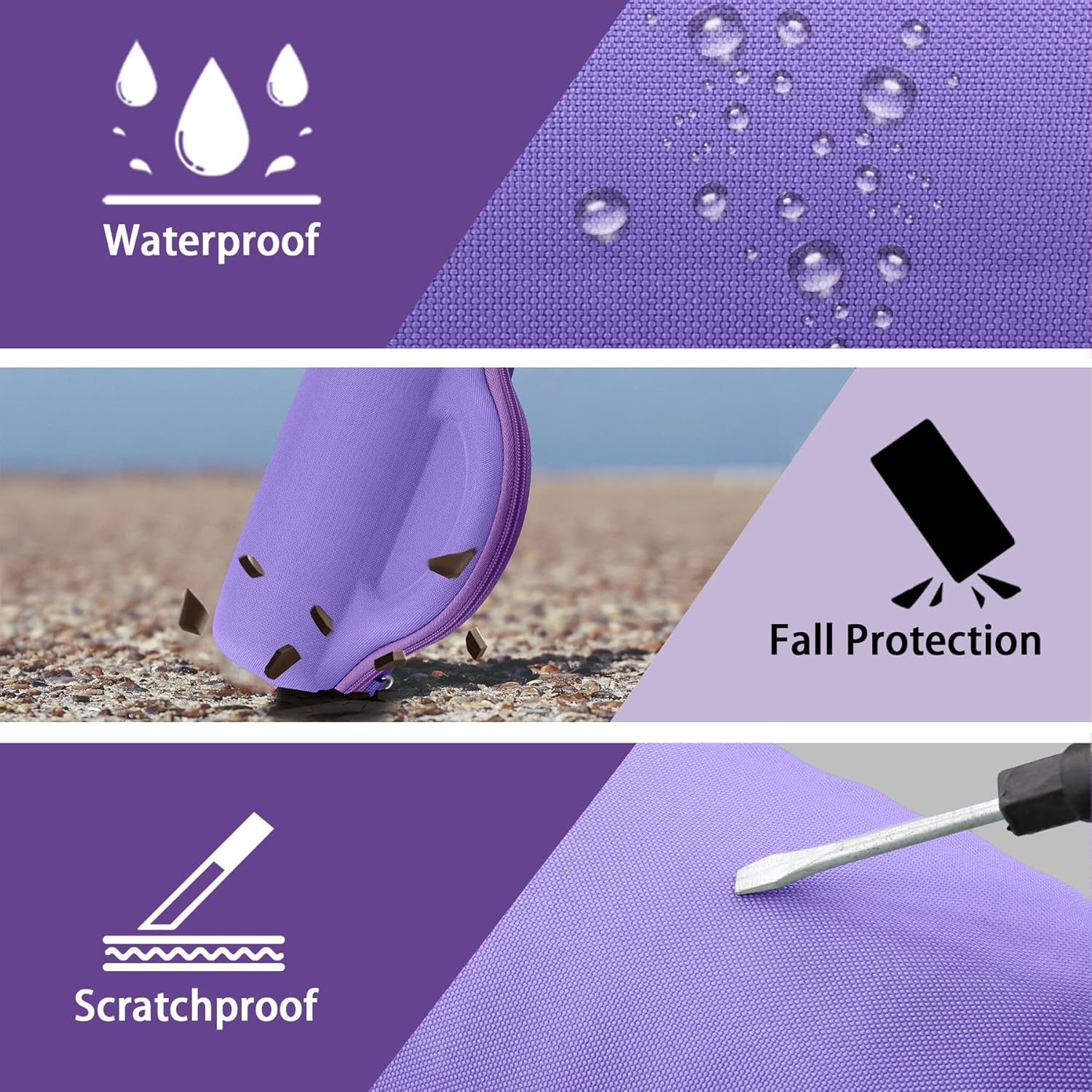 Aenllosi for JBL Charge 6 Wireless Bluetooth Speaker Hard Case, with Adjustable Shoulder Strap,Purple（Case Only） - Image 3