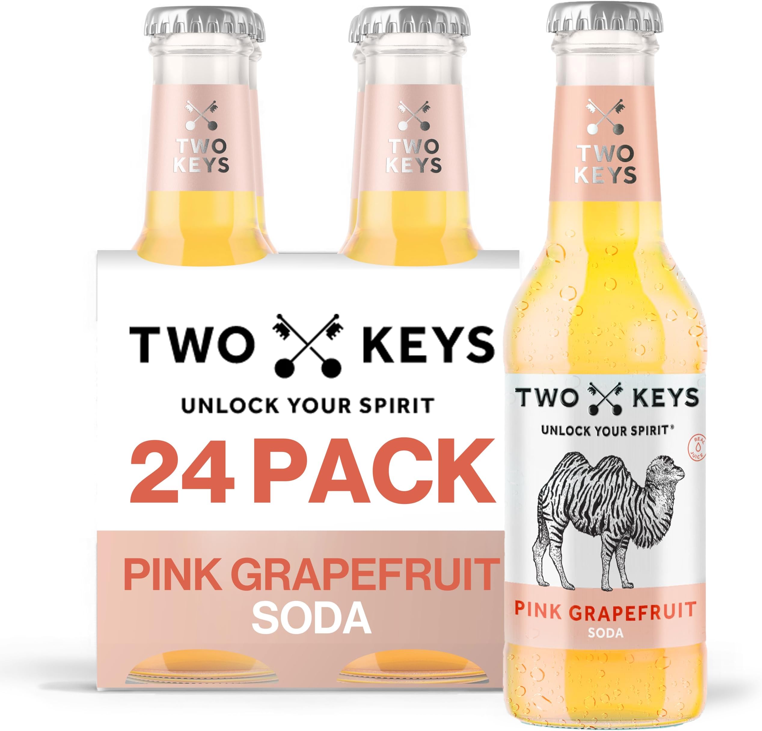 Pink Grapefruit Soda 24 X 200ml - Premium Tonic Mixer | Low Calorie Perfect Paloma Mixer for Tequila, Mezcal, Gin, Vodka, Rum Cocktails | No Artificial Colours or Flavours