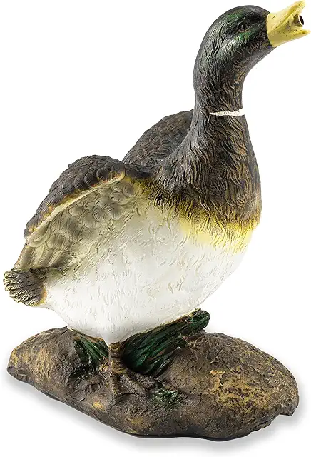Esotec Lucky Duck Wasserspeier Ente - Gartenfigur für Teich und Brunnen