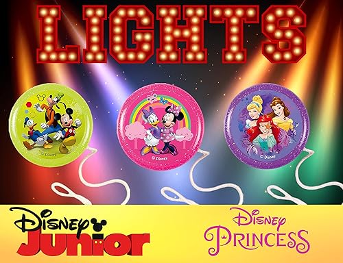 Miniatura 2 de JA-RU Disney Light Up YoYo Disney Mickey Mouse, Minnie Mouse y Princess Styles Juguetes (3 unidades surtidas) Juguetes Fidget para niños Yoyo