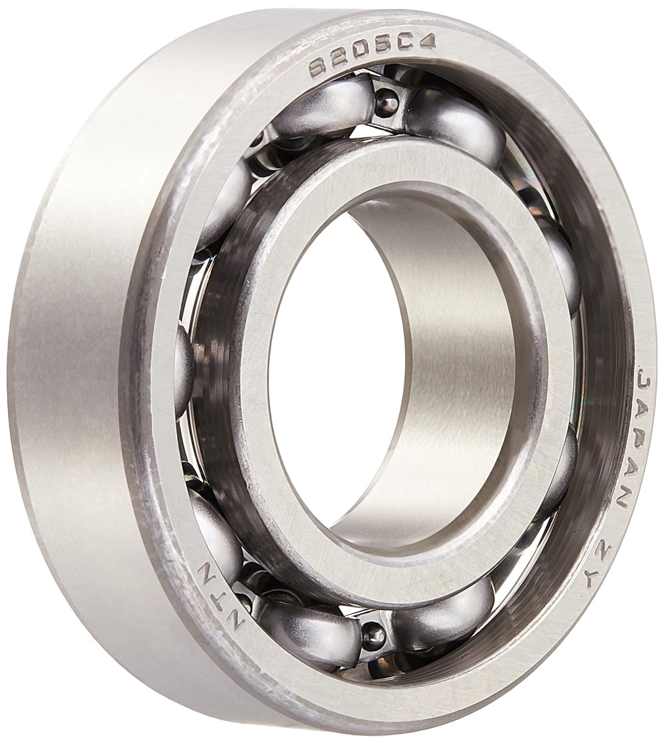NTN Bearing 6205C4 Single Row Deep Groove Radial Ball Bearing, C4 Clearance, Steel Cage, 3 Pack of 25 mm Bore ID, 52 mm OD, 15 mm Width, Open