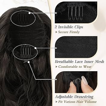 オーダー用 Amazon.com : BARSDAR Dark Brown Ponytail Extension - 20 Inch