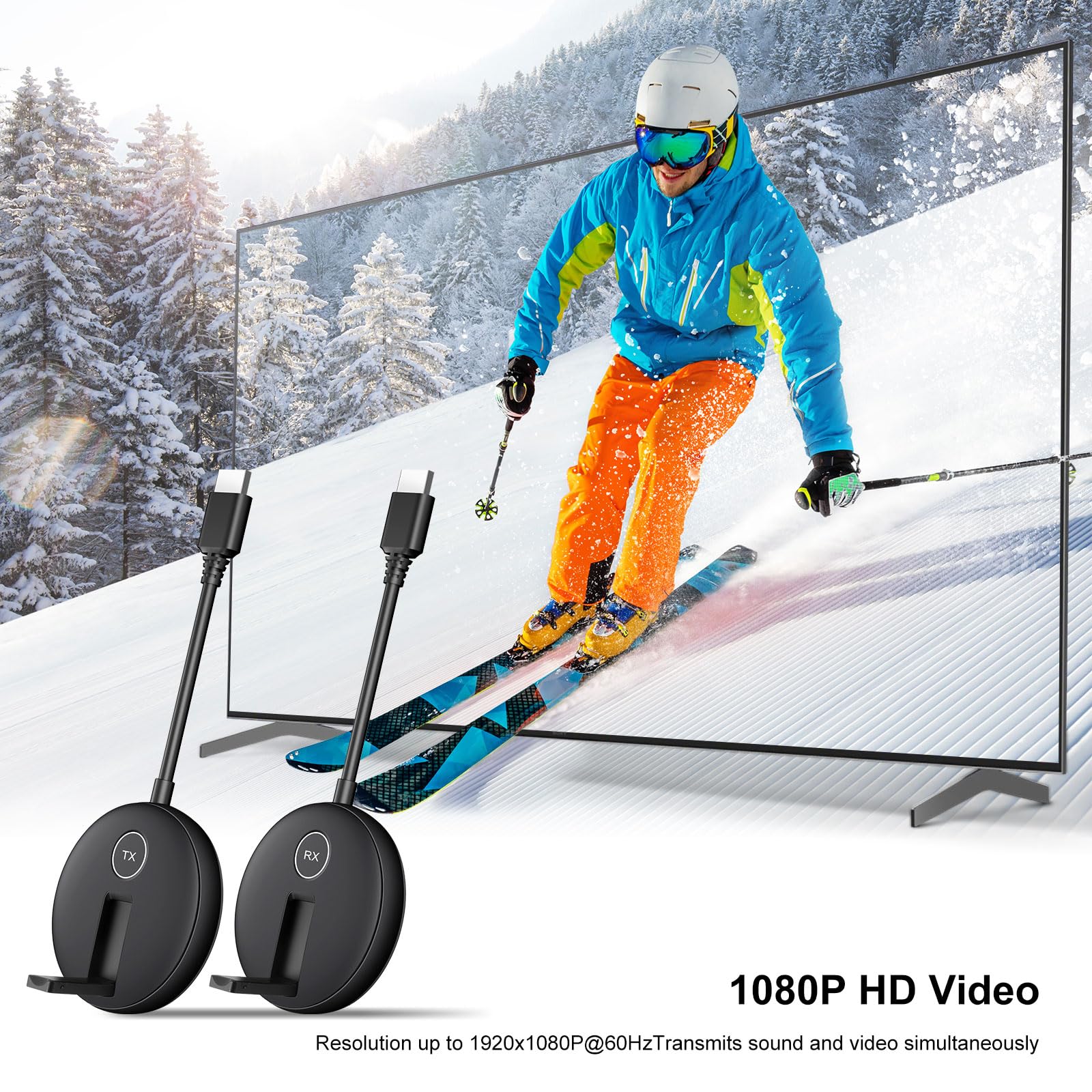 Kit émetteur et récepteur HDMI sans fil HDMI Prend en charge les fréquences 2,4/5 GHz pour le streaming de vidéo et audio à partir d'appareils tels que les ordinateurs portables, les boîtes de câble