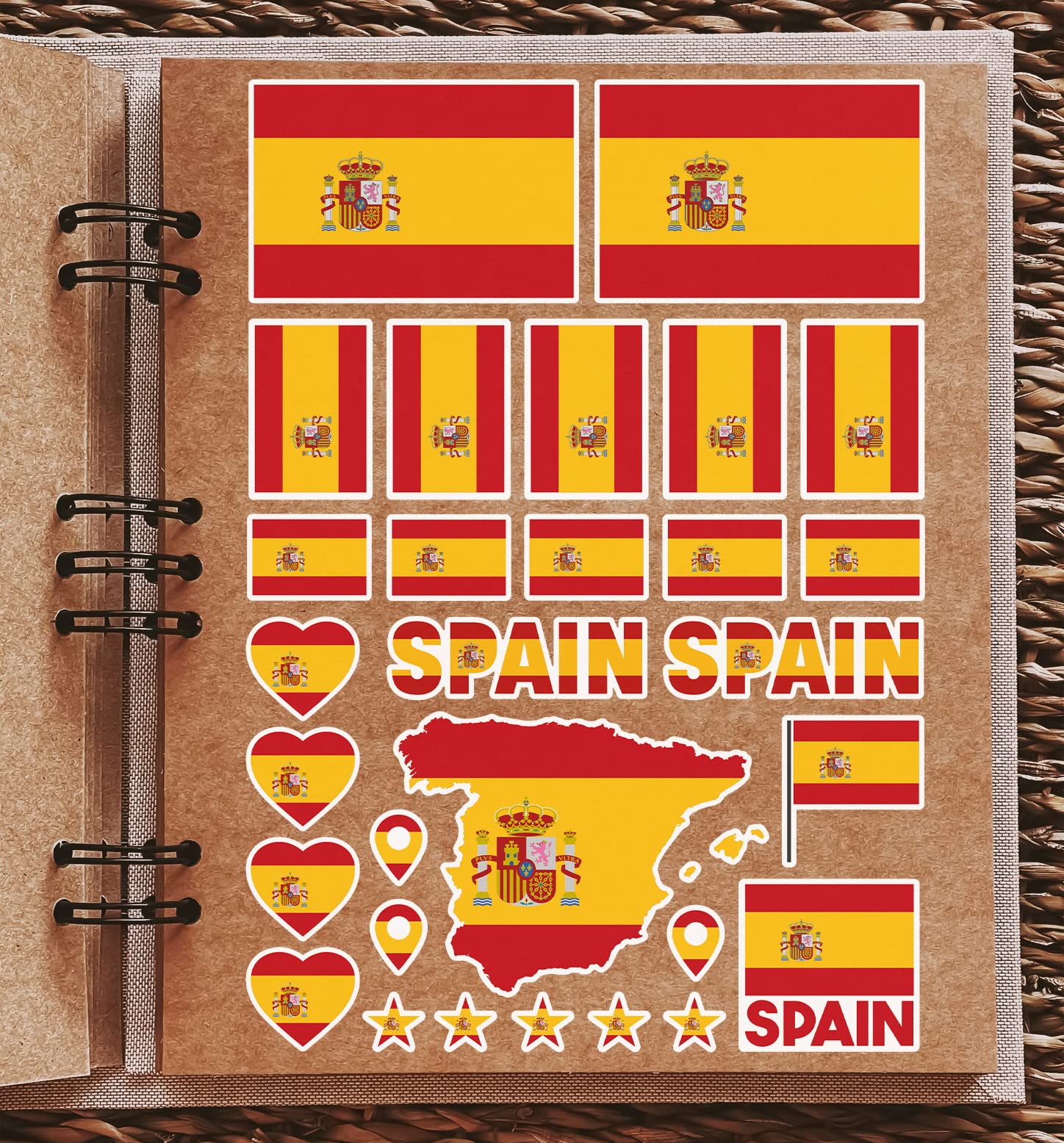 Foglio adesivo A4 bandiere Spagna Adesivi in vinile Paese spagnolo Bandiera nazionale Europa