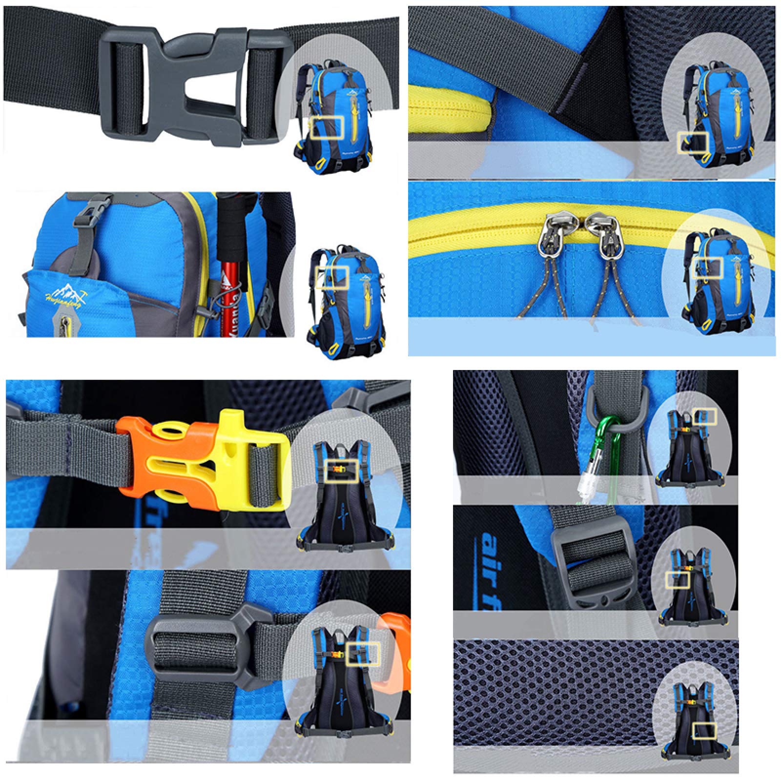 Mochila de viaje deportiva de senderismo de gran capacidad impermeable de 40L, bolsas de escalada al aire libre, mochila de camping unisex para hombres y mujeres