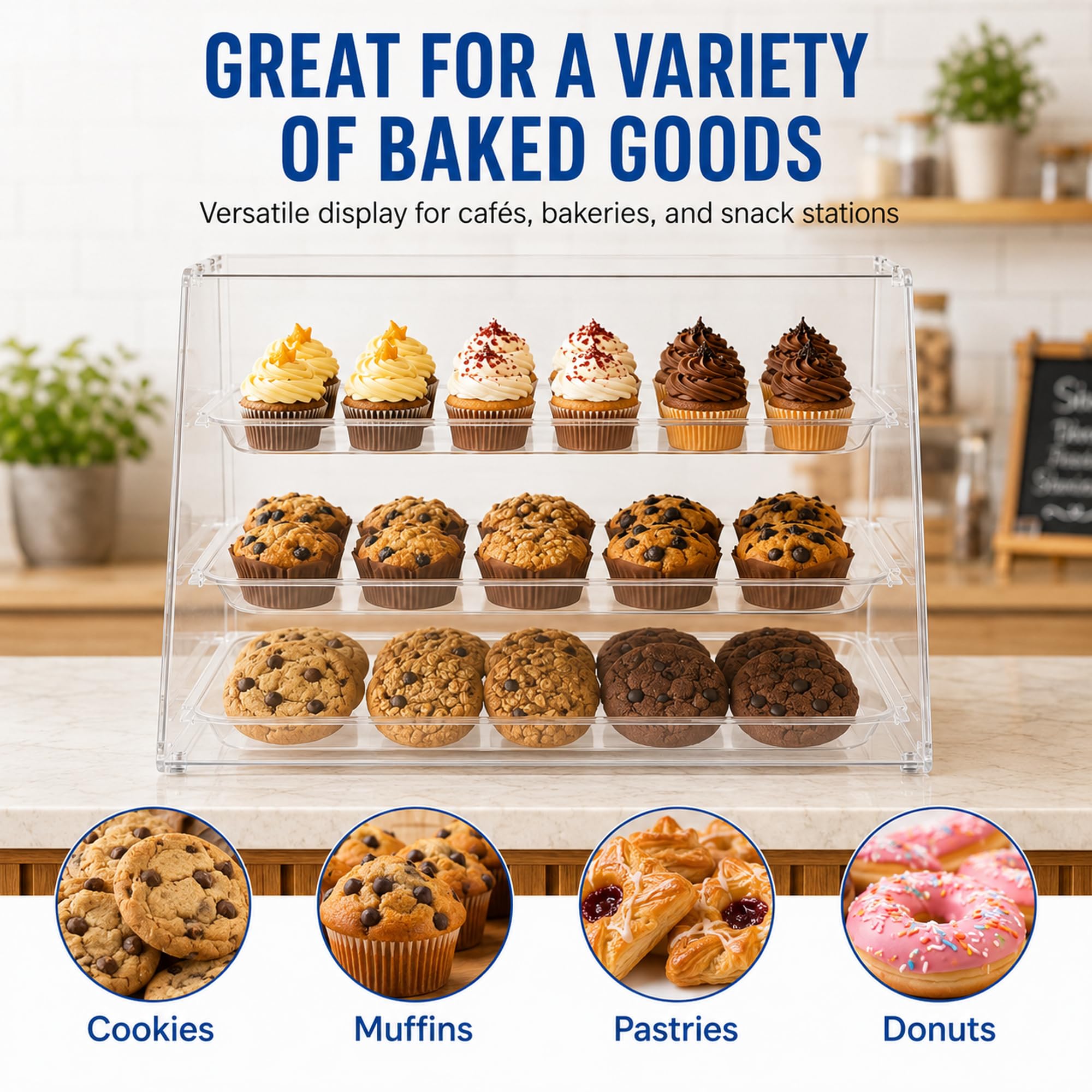 Pastry Display Case - 3 Tier Acrylic Countertop -7