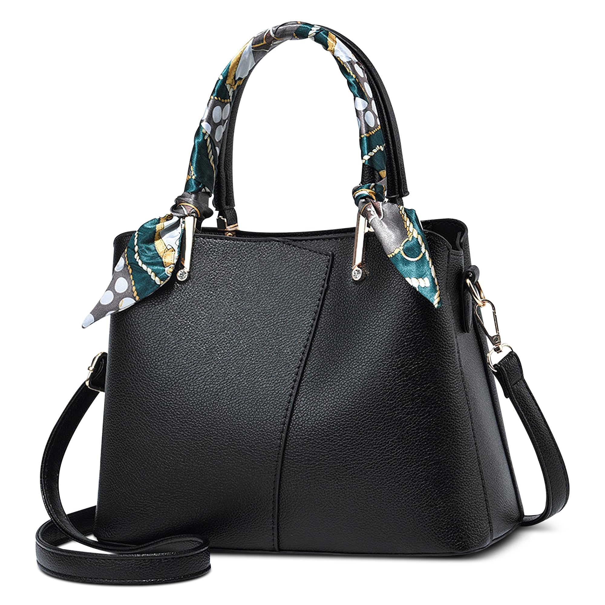 Mode Borsa Donna Borsa a Mano Piccolo Nastro Elegante Borse a Spalla Borsetta in Pelle PU Borsa a Tracolla Borse Tote per Shopping Partito Lavoro Incontri Nero
