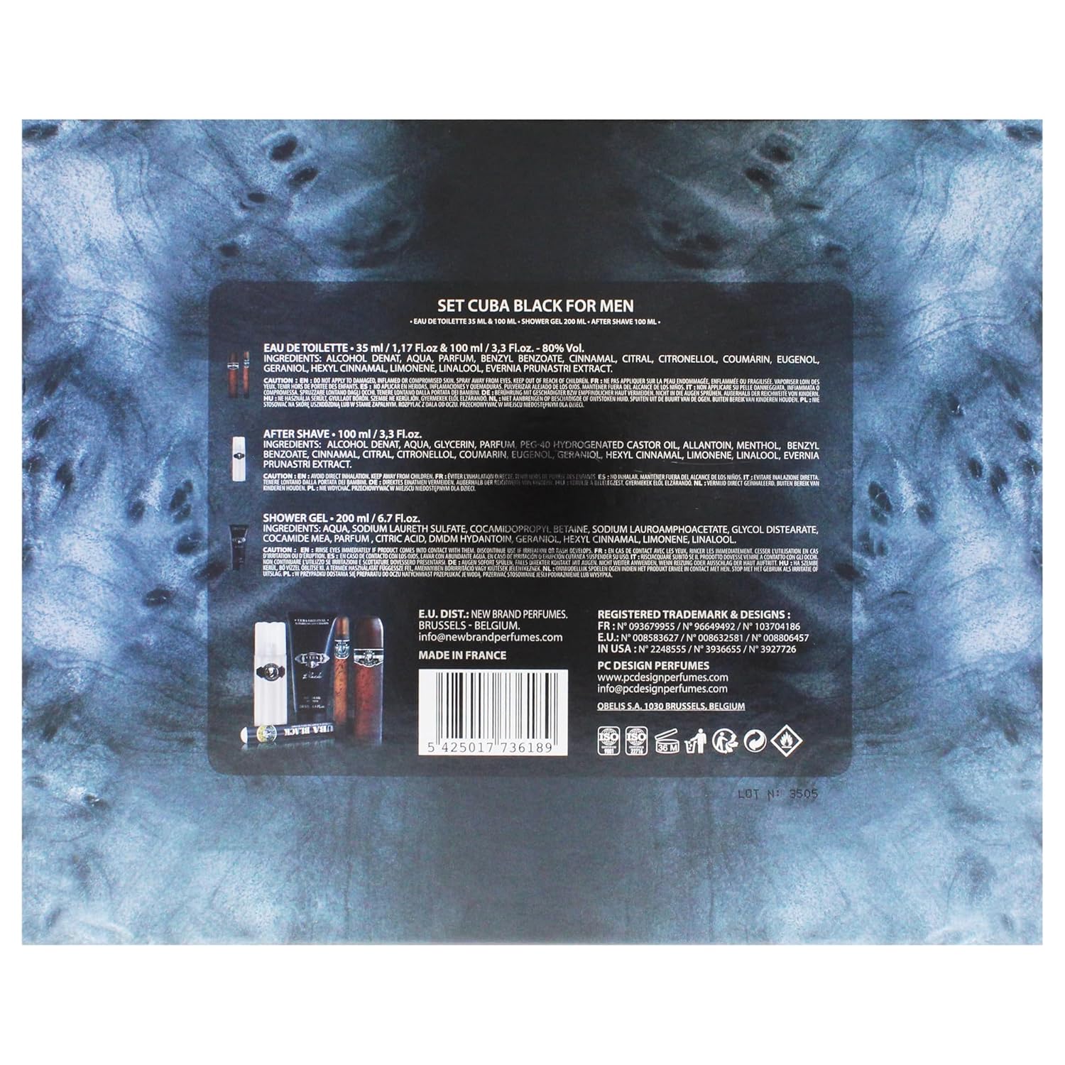 Cuba Cuba Black Men 4 Pc Gift Set 3.3oz EDT Spray, 1.7oz EDT Spray, 3.3oz After Shave, 6.7oz Shower Gel, (I0101683) - Image 7