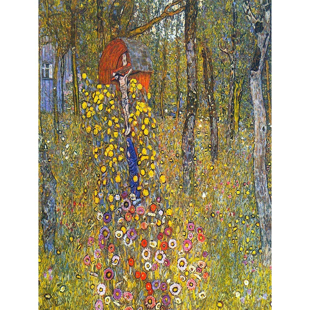 Artery8 Unframed Wall Art Gustav Klimt Farmers Garden With Crucifix Old Master Painting12X16 Inch from B&Q