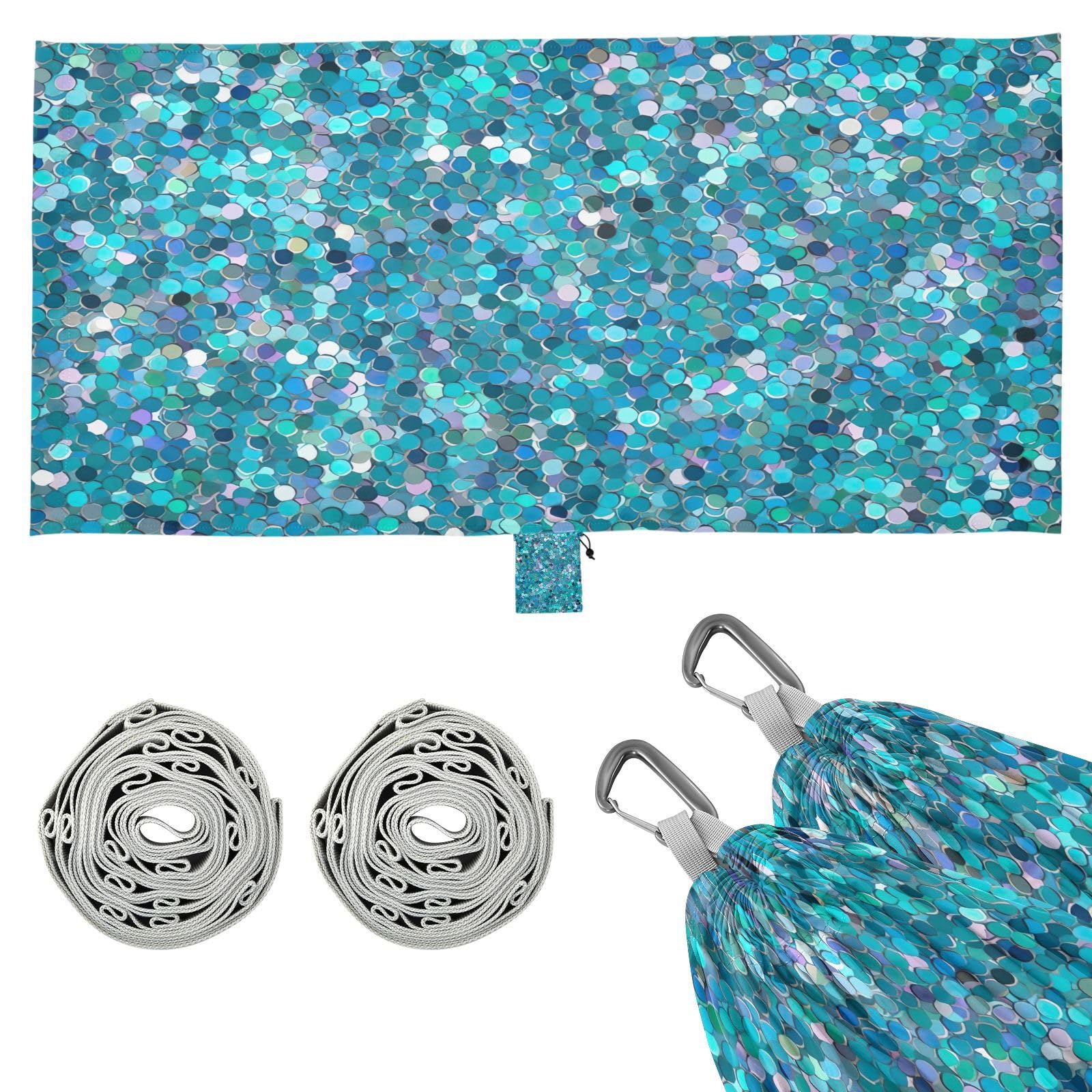 ATTX Glitter Pattern Camping Hammock - Lightweight & Portable Hammocks, Heavy Duty 330lbs Capacity for Indoor, Hiking, Backpacking, Travel, Backyard, Beach#504