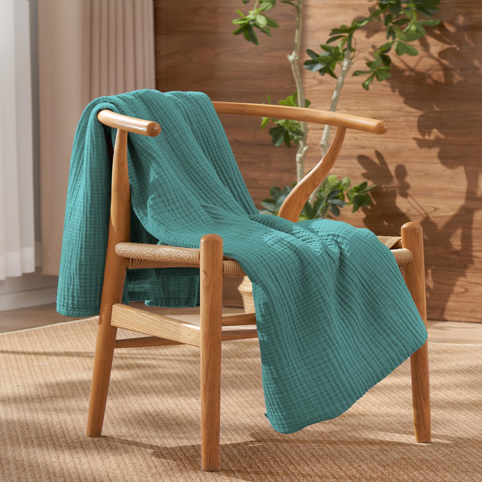 David's Home 100% Cotton Muslin Throw