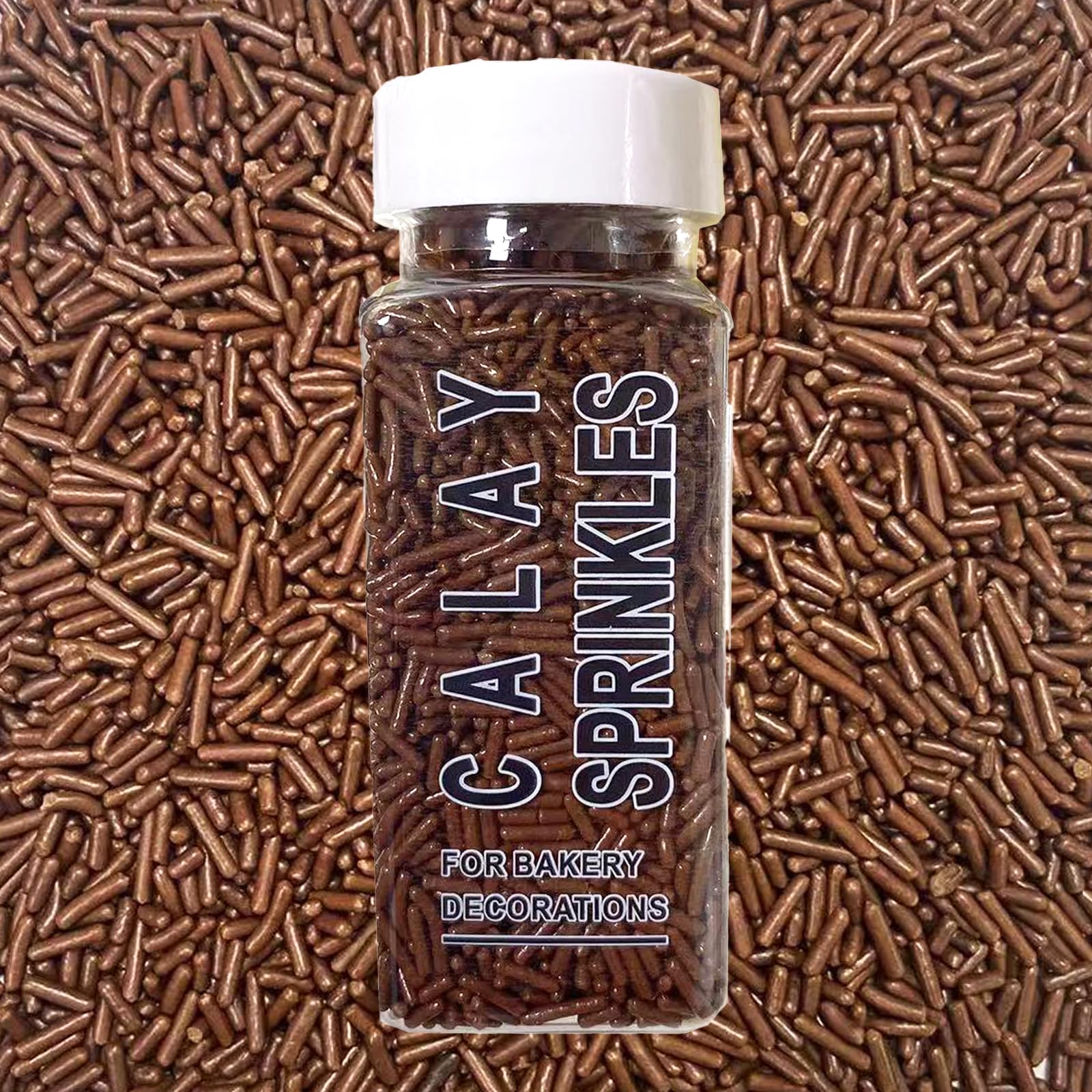 Sentovac Chocolate Soft Jimmies Sprinkles Edible for Cake Decorating Brown Sprinkles Sugar Candy Cookie Cupcake Topper Ice Cream Baking Decorations Wedding Halloween Christmas Supplies 3.35oz